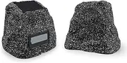 STUDIOFINIX 6.5" Rock Speakers Outdoor Waterproof - 5.3 Bluetooth Wireless Speaker Solar Powered Max Peak 200W for Garden,Patio,Deck,Pool,Backyard (Gray 1 Pair)