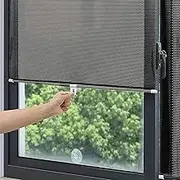 Blackout Curtain, Roller Blinds with Suction Cup, Roller Bedroom Curtain, Cordless Manual Spring Blackout Waterproof Roller Blinds for Offices car