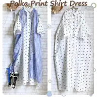 在飛比找Yahoo!奇摩拍賣優惠-Polka Print Shirt Dress 設計款波卡印
