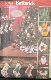Butterick Crafts Sewing Pattern American Tradition Christmas stocking skirt 5784