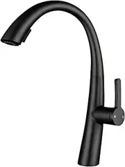 ACA International WELS Kitchen Mixer Tap High-Arc Kitchen Tap 2-Mode Spray Pull Out Kitchen Sink Taps Solid Brass(Matt Black)