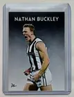 Nathan Buckley Limited Artist Signed "Collingwood Magpies AFL" Trading Card 4/10