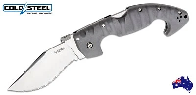 COLD STEEL SPARTAN SERRATED LOCKBACK POCKET FOLDING KNIFE - AUS10A STEEL! 21SS