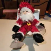 New old stock Russ Berrie Santa Clause Plush Red Santa Hat suction cup deco