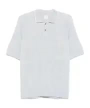 mélange-effect polo shirt M light blue