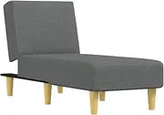vidaXL Dark Grey Fabric Chaise Longue - Modern Style Lounge Sofa, Convertible Positions, Sturdy Frame with High-Density Foam Padding