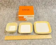 Dansk Ang.L 3 Pc Square Dipping Bowls Maize Brown Graves Design Studio