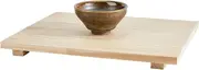 DICOSMETIC Clay Board Wooden Mat Mud Board Rectangular Solid Wood Stand Japanese Wooden Plate Wood Sashimi Sushi Serving Plate Japanese Wood Board 30x24.3x2.4cm Wood Tray