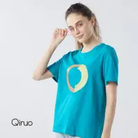 在飛比找momo購物網優惠-【Qiruo 奇若名品】春夏專櫃藍綠上衣3214A 大圓圈設