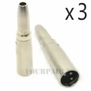 3 Pack - XLR 3-Pin Male to 1/4" 6.35mm Mono Female Jack Audio Cable Mic Adapter