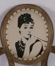 Animal Print | Oval Back Dining Chair - Audrey Hepburn, Dark Wood