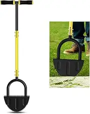 Lawn Edger with T-Grip, Half Moon Saw-Tooth Edger, 38-Inch Step Edger for Sidewalk and Grass Maintenance (Black-A)