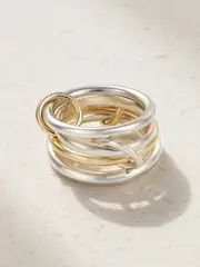 [Spinelli Kilcollin] Spinelli Kilcollin - Cancer Set Of Four 18-karat Gold And Sterling Silver Ring - 6 6 Gold