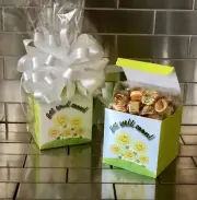 Get Well Soon Reeses Mini Peanut Butter Cups Gift Basket-Box With White Bow