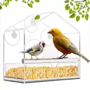 Bird Feeder Acrylic Transparent Window Bird Feeder Tray Bird House Pet Feeder Su