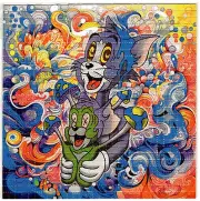 Tom and Jerry Mushrooms Blotter Art Perforated Sheet Paper Psychedelic 7.5"