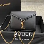 二手精品 SAINT LAURENT YSL 532750 CASSANDRA 雙鏈包 郵差包 復古翻蓋包