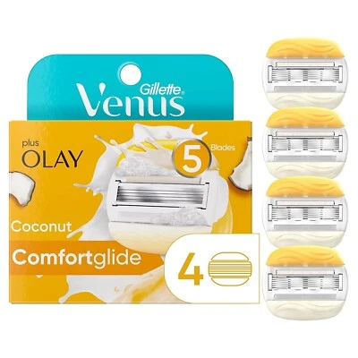 Gillette Venus with Olay Coconut Comfortglide Womens Razor 5 Blade 4 Refills