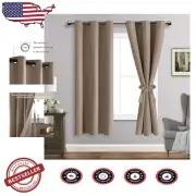 Luxurious Blackout Curtains with Tiebacks - Thermal Insulated, Set of 2 Panels