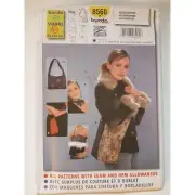 Burda 8560 UNCUT Sewing Pattern for Purses, Detachable Collar & Cuffs, Choker
