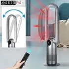 Bladeless Oscillation Tilt Fan Cool Hot Air Purification Timer Remote Control