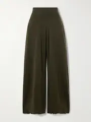 [Stella McCartney] Stella McCartney - Wool Wide-leg Pants - Army green - small small Green