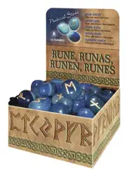 BLUE QUARTZ RUNES Rune Stones Set with Pouch magick stone pagan mystical wicca