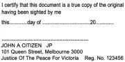 VIC JP09 JUSTICE OF THE PEACE VICTORIA Custom Flash Stamp Pre & Self Inking Refi