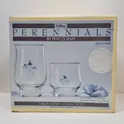 New Libbey Perennials Blue Roses Pfalzgraff 6 Coolers And 6 Juice/Rocks Glasses