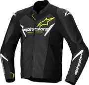 Alpinestars Faster V3 Airflow, leather jacket , color: Black/White/Neon-Yellow , size: 46