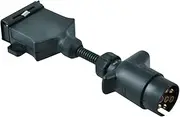 Loadmaster LM30905 Trailer Adapter 7 Pin LG Round Car Socket to Flat Trailer Plug