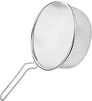 LALADEFIEE 1pc Mesh Colander Hot Pot Strainer Stainless Steel Skimmer Spoon Draining Oil Pasta Easy Handle Design