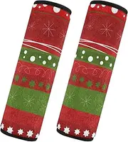Car Seat Belt Pads 2 Pack Breathable Car Safety Seat Belt Strap Shoulder Pad Backpack Shoulder Strap Pad Cover Car Accessories for Adults Youth Kids S Christmas Pattern Texture