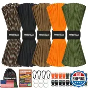 WEREWOLVES 550 Paracord Kits 100ft Each Color - 5 Colors Parachute Cord Combo