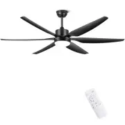 66'' Ceiling Fan with Lights Remote Control, Large Ceiling Fan Black, 6 Blade...