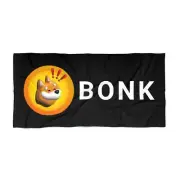 BONK Coin Black Beach Towel - 2 Sizes, Bonk Meme Towel, Crypto Beach Towel