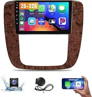 for Chevrolet Chevy Silverado Tahoe Suburban GMC Yukon 2007-2012 Car Stereo with Wireless Carplay Android Auto,9" Touch Screen Head Unit Android Radio GPS Navi WiFi BT SWC Rear Camera