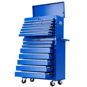 Garage Mechanic Trolley Chest Cabinet Toolbox 17 Drawers - Blue