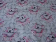 Koala Nut White Flannelette Cotton Fitted Cot Sheet Handmade