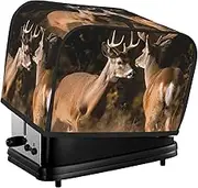 Two deers Toaster Cover 2 Slice Bread Machine Covers Waterproof Universal Size Kitchen Small Appliance Cover with Hang Loop, Dust and Fingerprint Protection