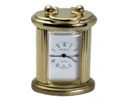 MAJESTRON: GOLD TONE MANTEL STYLE COLLECTABLE ANALOG QUARTZ MINI-CLOCK