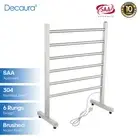 Decaura Freestanding Heated Towel Rail Racks 304 Stainless Steel 6 Rungs Brushed