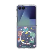 Galaxy Z Flip7 Clear Magnetic Case World Traveler by Martina Martian