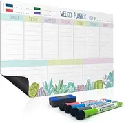 Joejis Weekly Whiteboard Planner Family Weekly Planner & Meal Planner Board Magnetic Fridge Calendar…