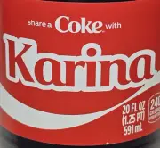Share a Coke with Karina 2025 Personalized Gift Coca~Cola Bottle 20oz