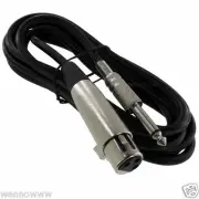 25Ft XLR 3P Female to 1/4" Mono Microphone Cable