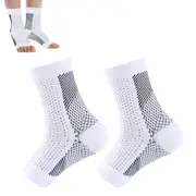 Ankle Brace Sleeve Open Toe Arch Ankle Support Foot Sock-White