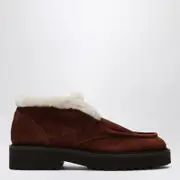 [Doucal's] Brown suede moccasin with fur 36 IT Brown
