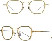 [HPIRME] Pure Titanium Glasses Frame Men Retro Vintage Square Eyeglasses Eyewear