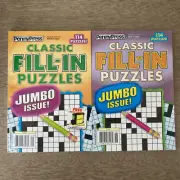 Lot of 2 Penny Press Classic Fill-Ins Puzzle Books Easy-Hard 114/Book N56
